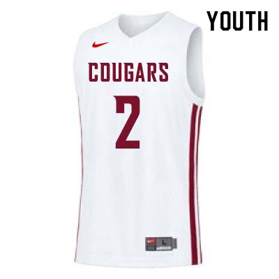 Youth #2 TJ Mickelson Washington State Cougars College Basketball Jerseys Sale-White - Click Image to Close